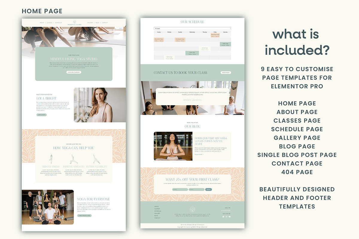 Yoga Studio Elementor Template, a WordPress Template by Templatez.Co (Photo 2 of 9)