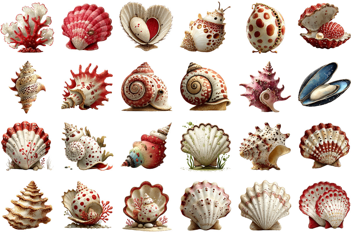 Watercolor Seashells Clipart, an Illustration by Sublimation Artist (Photo 2 of 6)