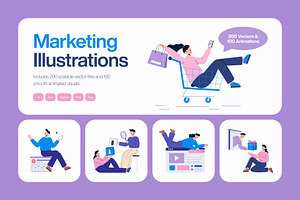 Digital Marketing Bundle, a Technology Illustration by Brickclay