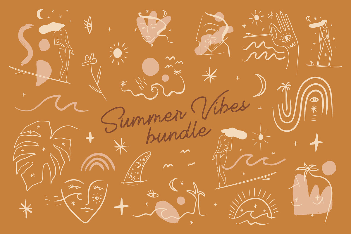Summer Vibes Bundle, a Decorative Illustration by Annie Konst (Photo 1 of 10)