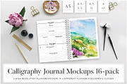 Calligraphy Planner Mockup (16 in 1), a Books & Magazine Mockup by Europe.graphics (Thumbnail 1 of 7)