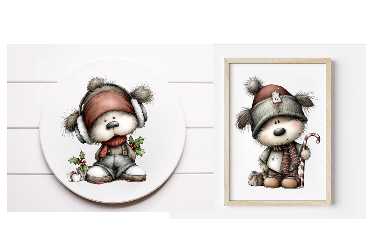 Whimsical Dog Christmas Clipart, an Illustration by Designworld (Photo 4 of 6)