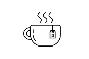 Cup Of Hot Tea Icon On White