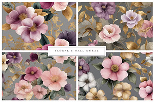 BUNDLE Surreal Floral Wall Mural