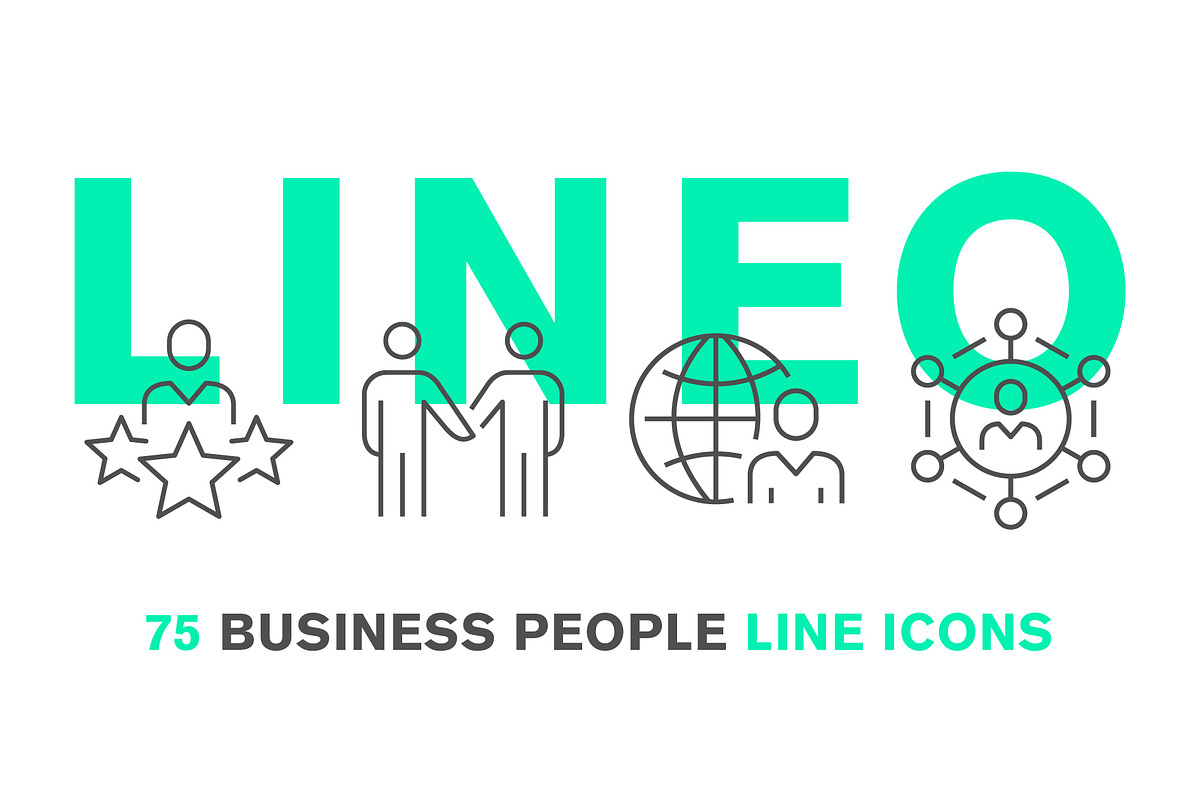 LINEO - 75 BUSINESS PEOPLE ICONS, an Outline Icon by sharpnose (Photo 1 of 6)