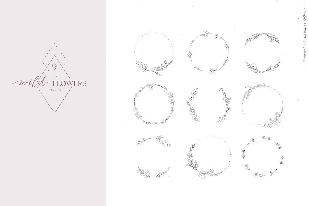 Wild flowers illustration clipart, an Illustration by Angele Kamp (Photo 8 of 15)