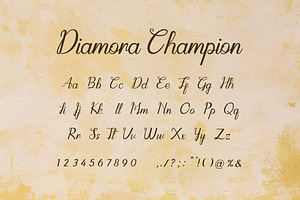 Diamora Champion Handwritten Script