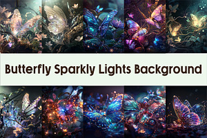 Butterfly Sparkly Lights Background