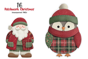 Patchwork Christmas Stickers Bundle, an Illustration by SinaCreation