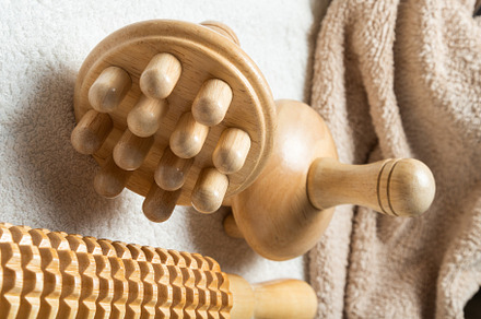 Anti-Cellulite Maderotherapy Instruments on White Table