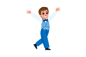 Page boy walking and holding his, a Person Illustration by pikepicture