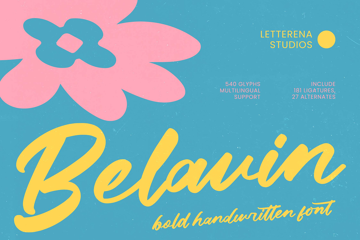 Belavin Bold Handwritten Font, a Script Font by Letterena Studios Script (Photo 1 of 15)