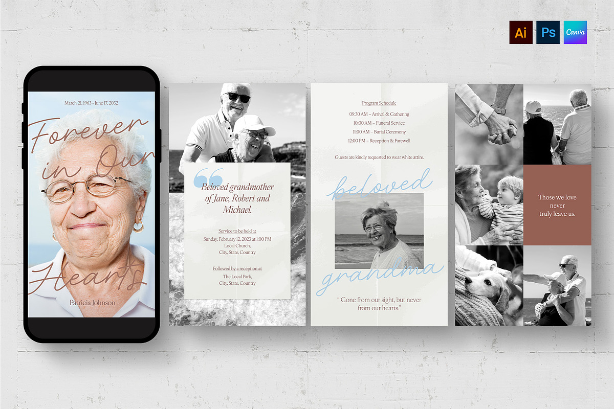 Funeral Announcement Template, a Flyer Template by BrandPacks (Photo 1 of 5)