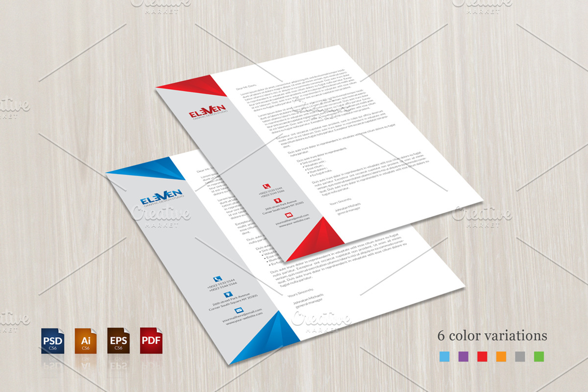 Corporate Letterhead, a Stationery Template by BettyDesign (Photo 1 of 7)