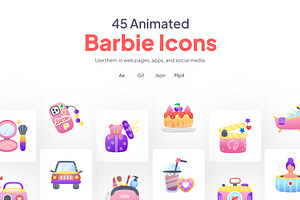 Animated Barbie Icon Set, a Duotone Icon by Prosymbols