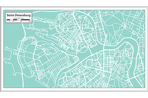 Saint Petersburg Russia City Map