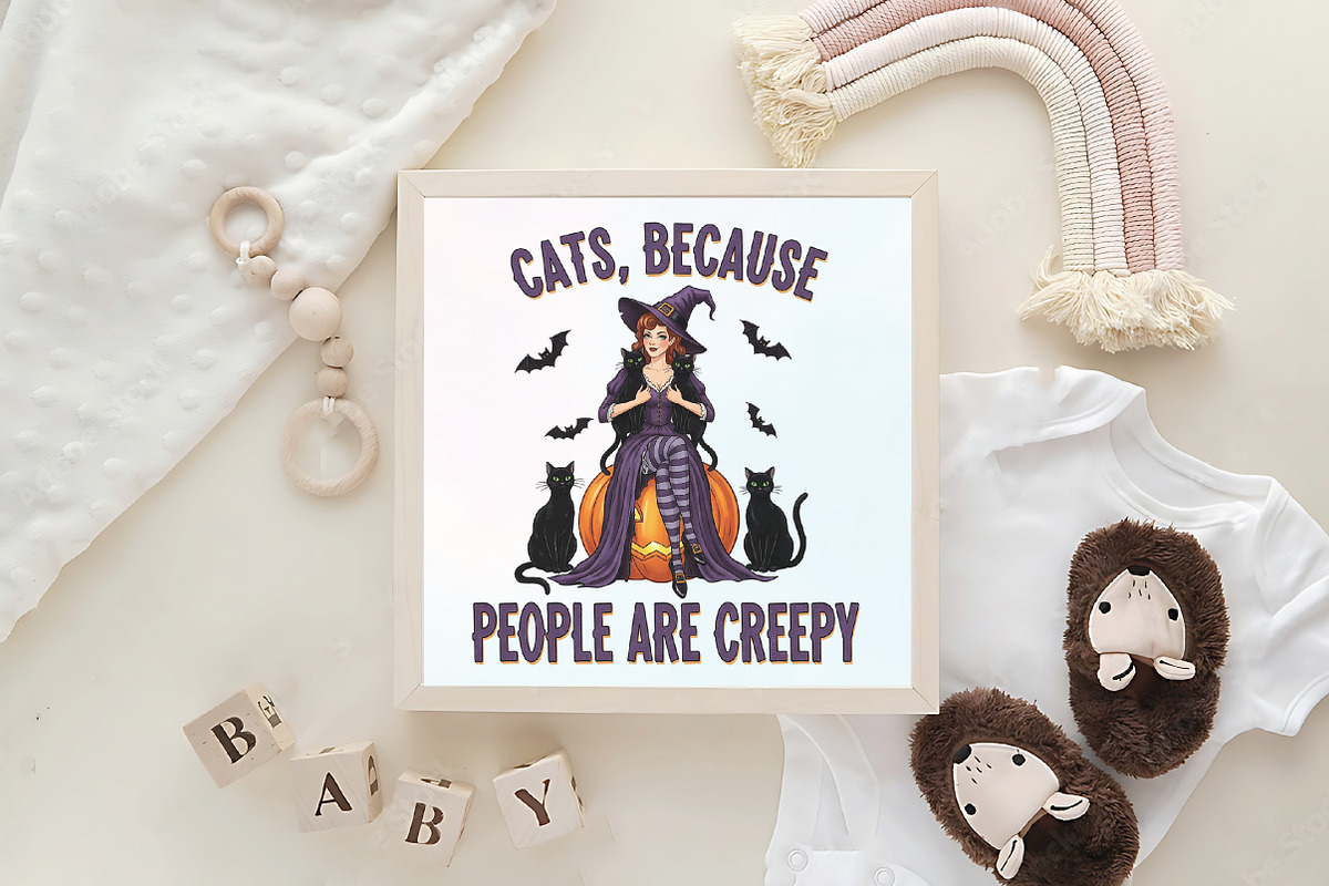 Sarcastic Halloween Cat Witch Creepy, an Illustration by CraftArtStudio (Photo 4 of 4)