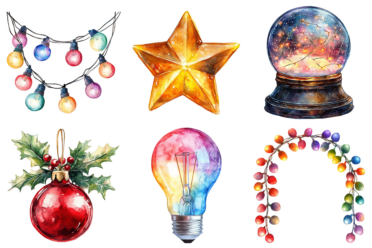 Christmas Lights Clipart, an Illustration by Daily.Designs (Photo 3 of 5)
