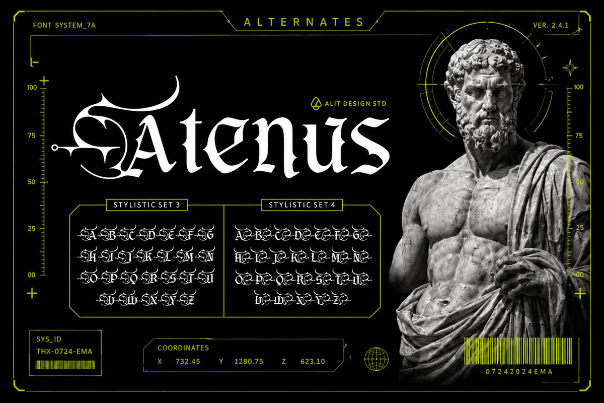 Dark Hermes Typeface, a Blackletter Font by alit design (Photo 10 of 18)