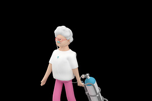 Senior female character, a Healthcare Illustration by Artem Varnitsin