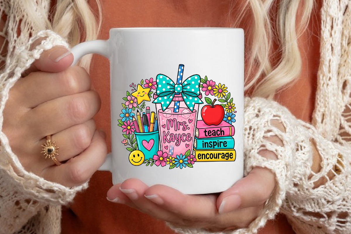 Teacher Tumbler PNG Tshirt Design, a Seasonal Illustration by designcity5 (Photo 4 of 4)