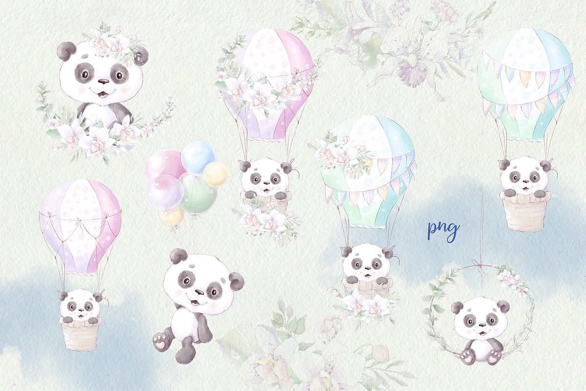 Nursery clipart Cute Panda, an Animal Illustration by Yuliya Art (Photo 2 of 9)