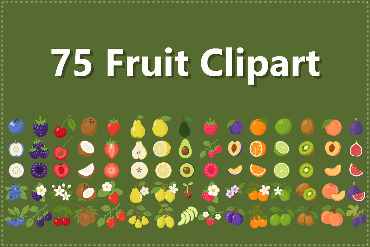 Fruit Clipart Bundle, an Object Graphic by OREHOVKA (Photo 2 of 7)