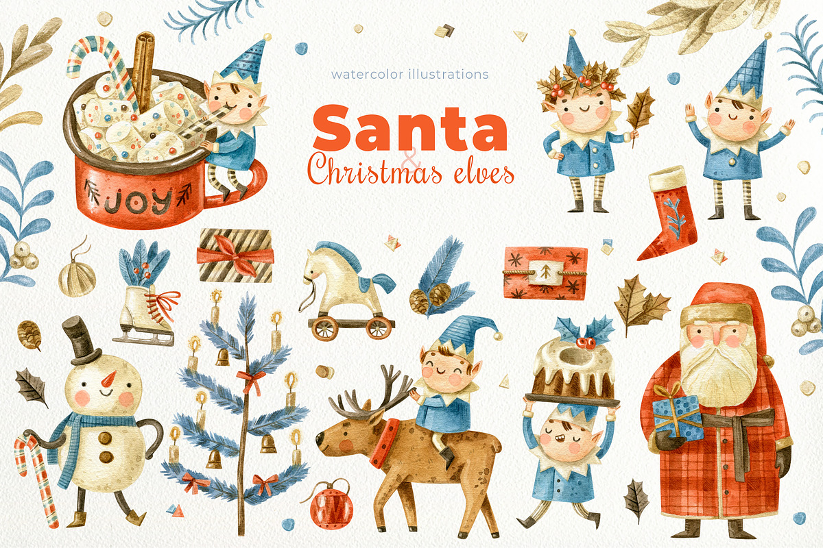 Santa Claus and cute elves, an Illustration by babenkoirusa (Photo 1 of 11)