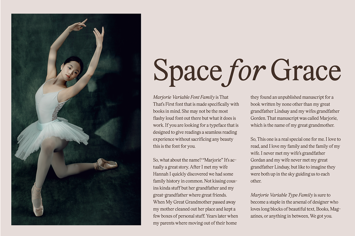 Marjorie Variable Serif + Italics, a Font by That That Creative (Photo 9 of 14)
