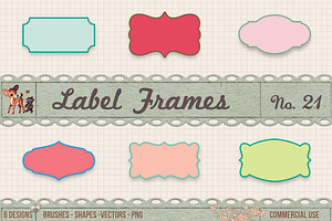 Retro Label Frames Shapes Set No 21