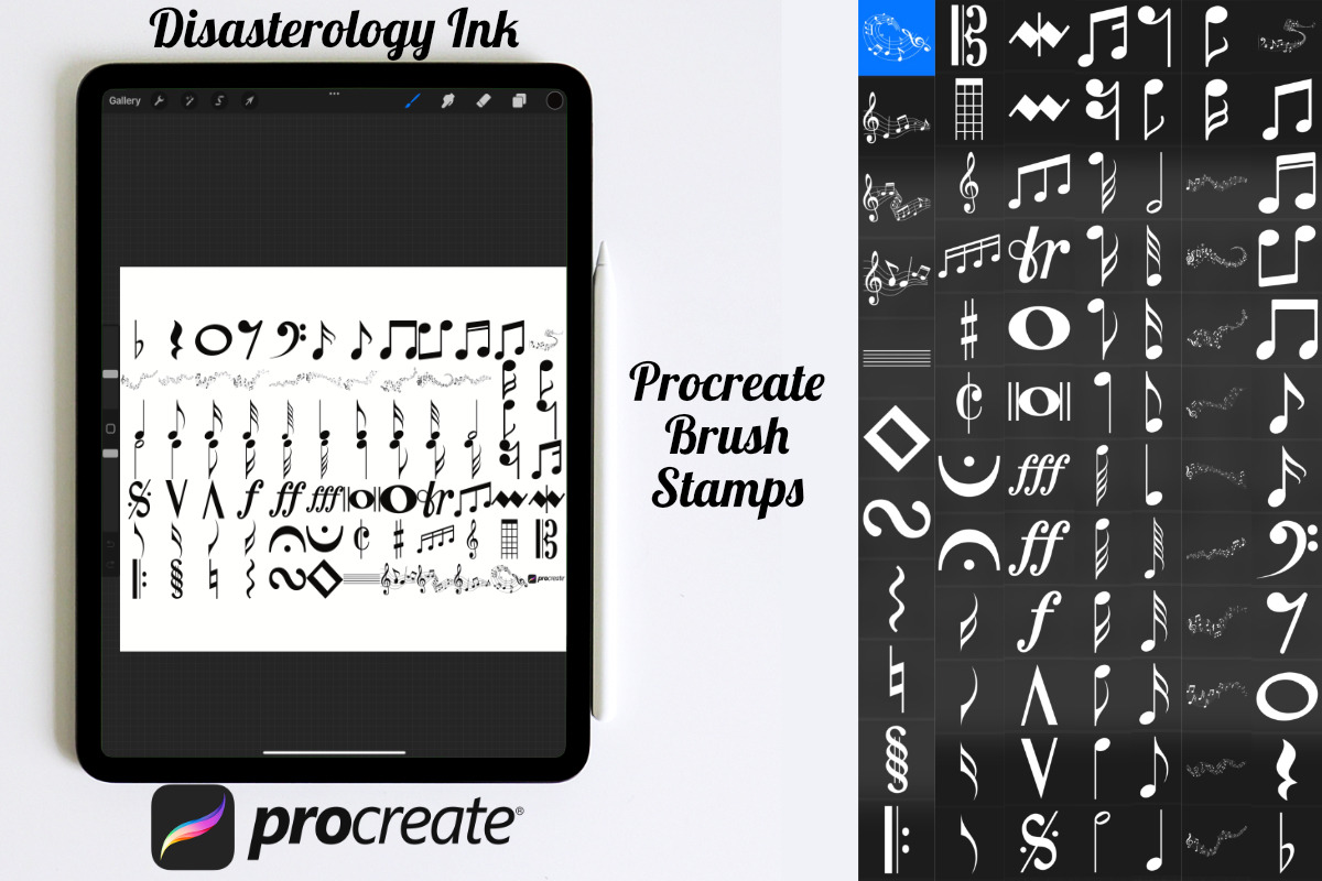 Music Clef Notes Set 1 Procreate, a Brush Add-On by Disasterology Ink (Photo 3 of 10)