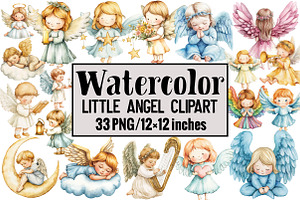 Little Angel Clipart, an Illustration by Design Market