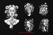 10 Bundle Dark Art Floral Life Girl, an Illustration by Morspective (Thumbnail 5 of 7)
