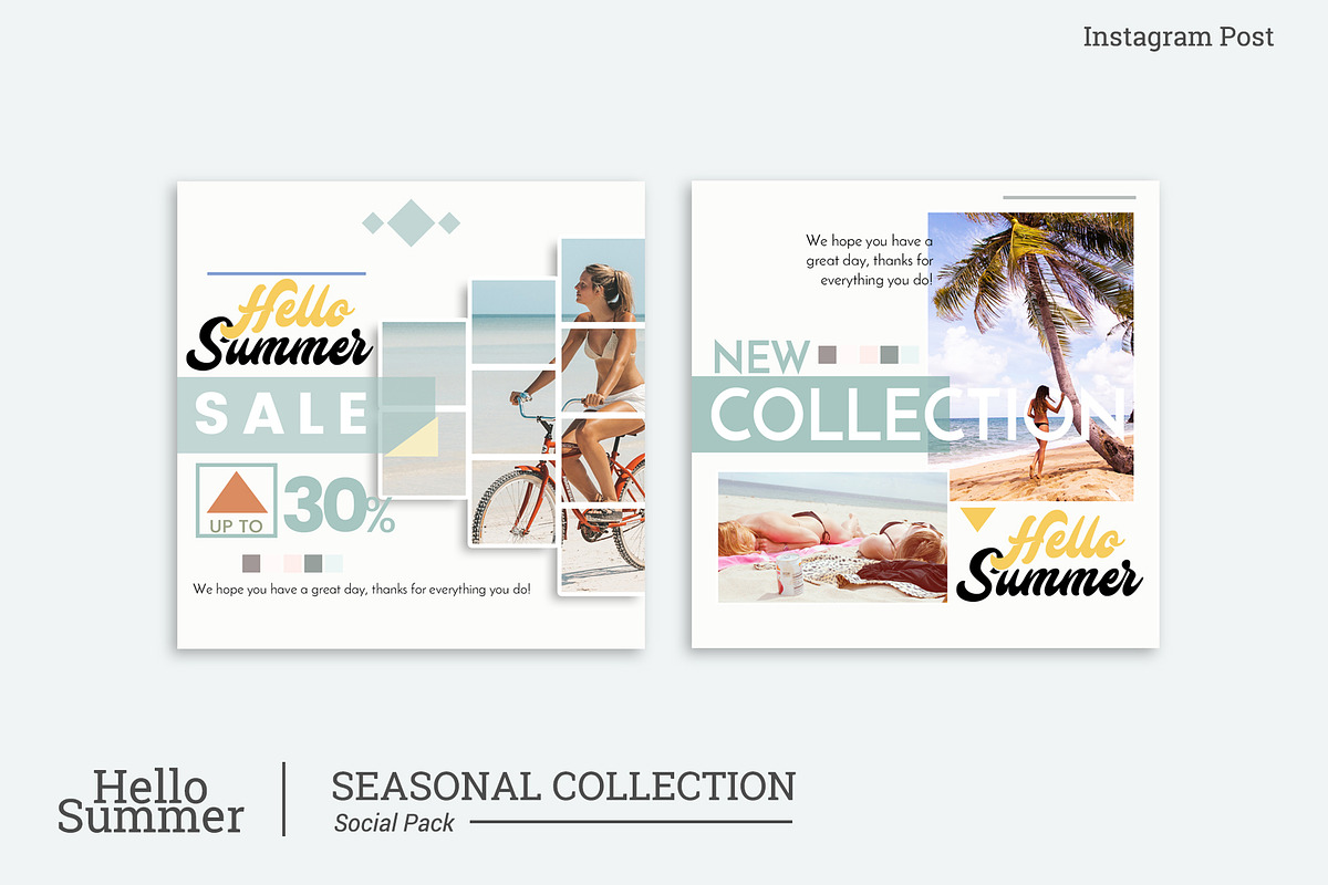 HELLO SUMMER_instagram post, a Social Media Template by dePanda (Photo 2 of 6)