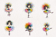 Whimsical Ballerina Clipart, a Seasonal Illustration by CreationArt (Thumbnail 4 of 7)