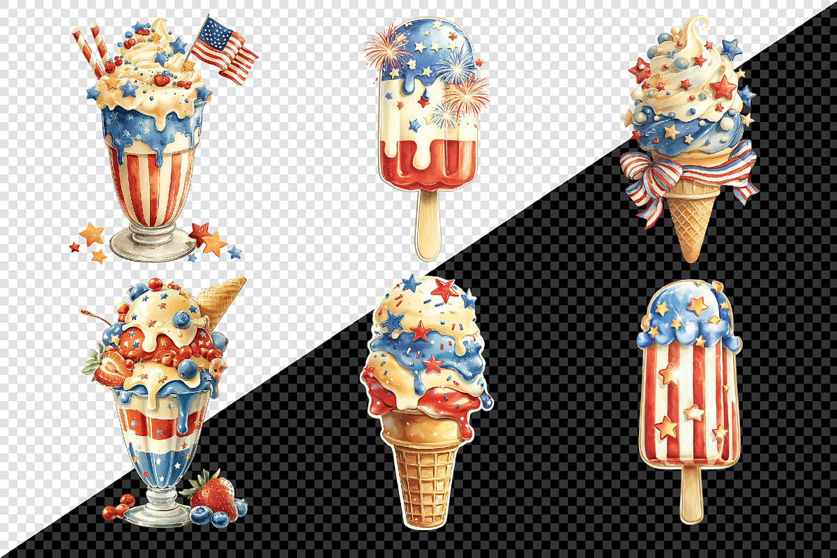 Whimsical Patriotic Ice-Cream, a Seasonal Illustration by Creative Art (Photo 8 of 8)