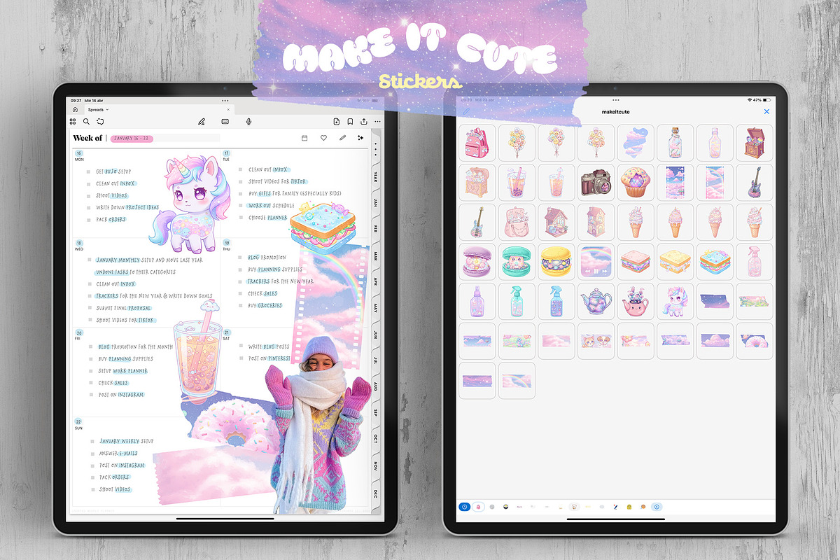 Make it Cute – Kawaii Stickers, an Object Illustration by LuOtero (Photo 3 of 5)