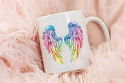 Rainbow Watercolor Angel Wings Png, an Illustration by RobertsArt (Thumbnail 4 of 7)