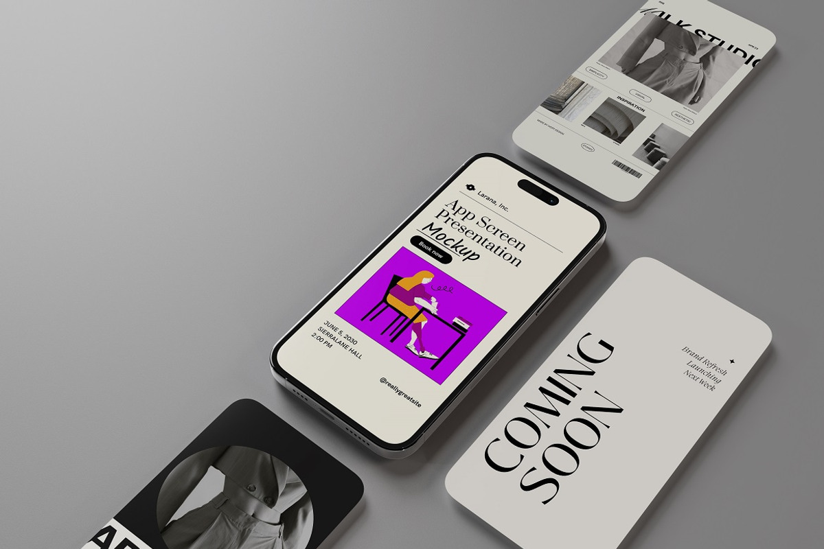 Phone Screen Presentation Mockup, an iPhone Mockup by Tokobeta (Photo 5 of 8)