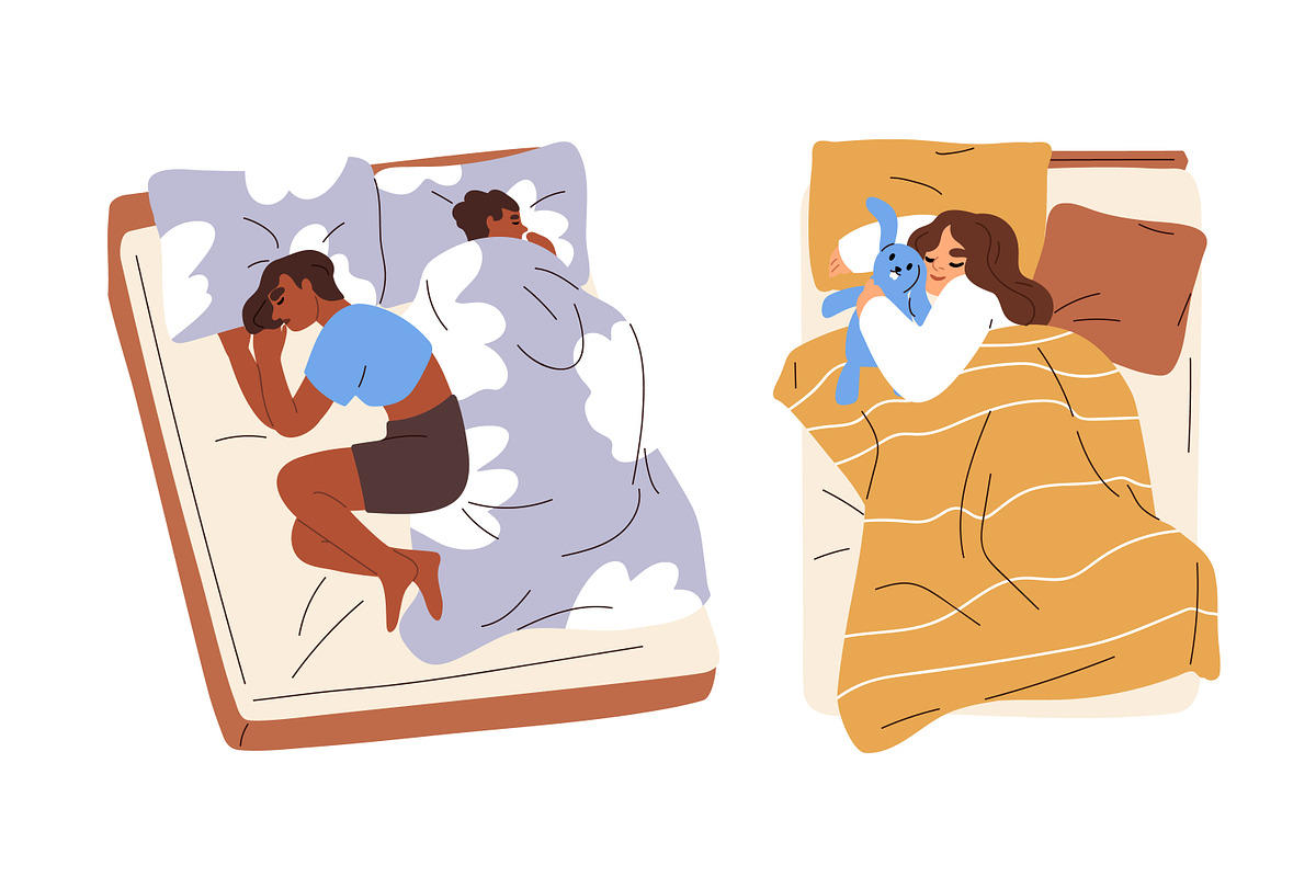 People sleeping in cozy beds set, a Person Illustration by Good Studio (Photo 7 of 8)