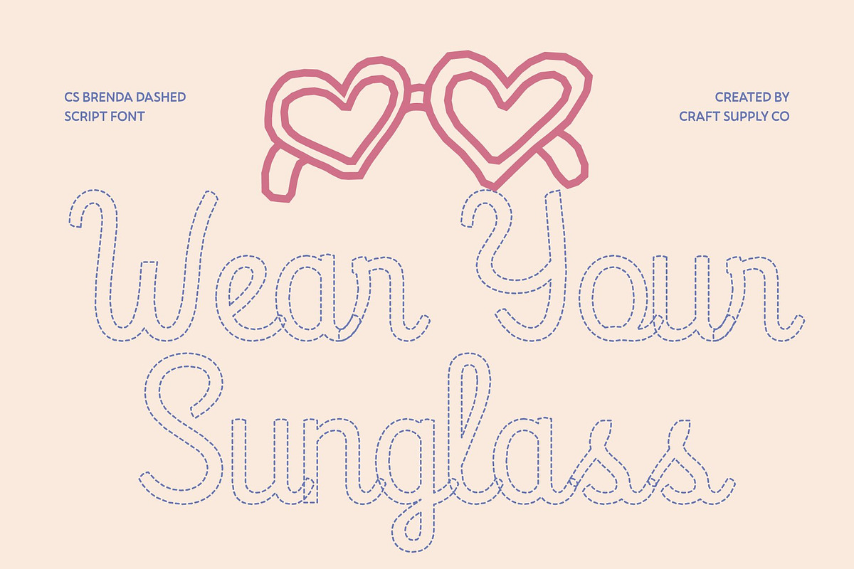 CS Brenda Dashed, a Script Font by Craft Supply Co. (Photo 3 of 8)