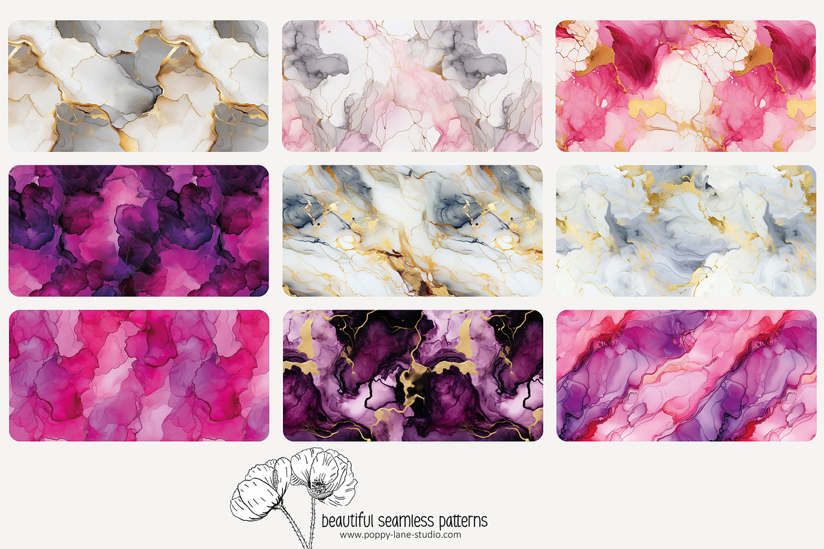80 pink alcohol ink seamless pattern, a Pattern Graphic by Poppy Lane Studio (Photo 8 of 11)