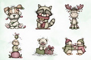 Whimsical Christmas Animals Clipart, an Illustration by Creative Art (Thumbnail 4 of 11)