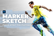 Marker Sketch Photo Effect, an Action Add-On by Sevenstyles (Thumbnail 1 of 15)