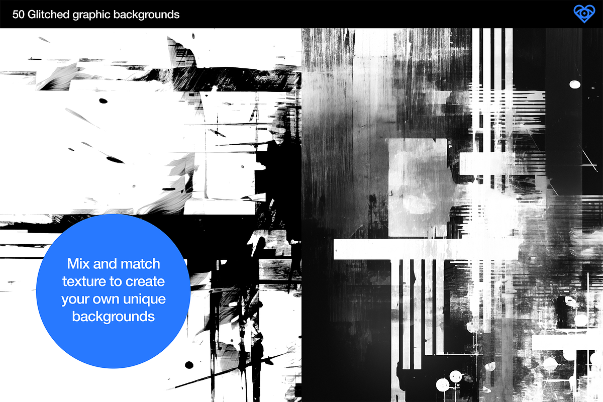 Glitched - 50 Black & White Textures, a Background Graphic by ikono.me (Photo 2 of 6)