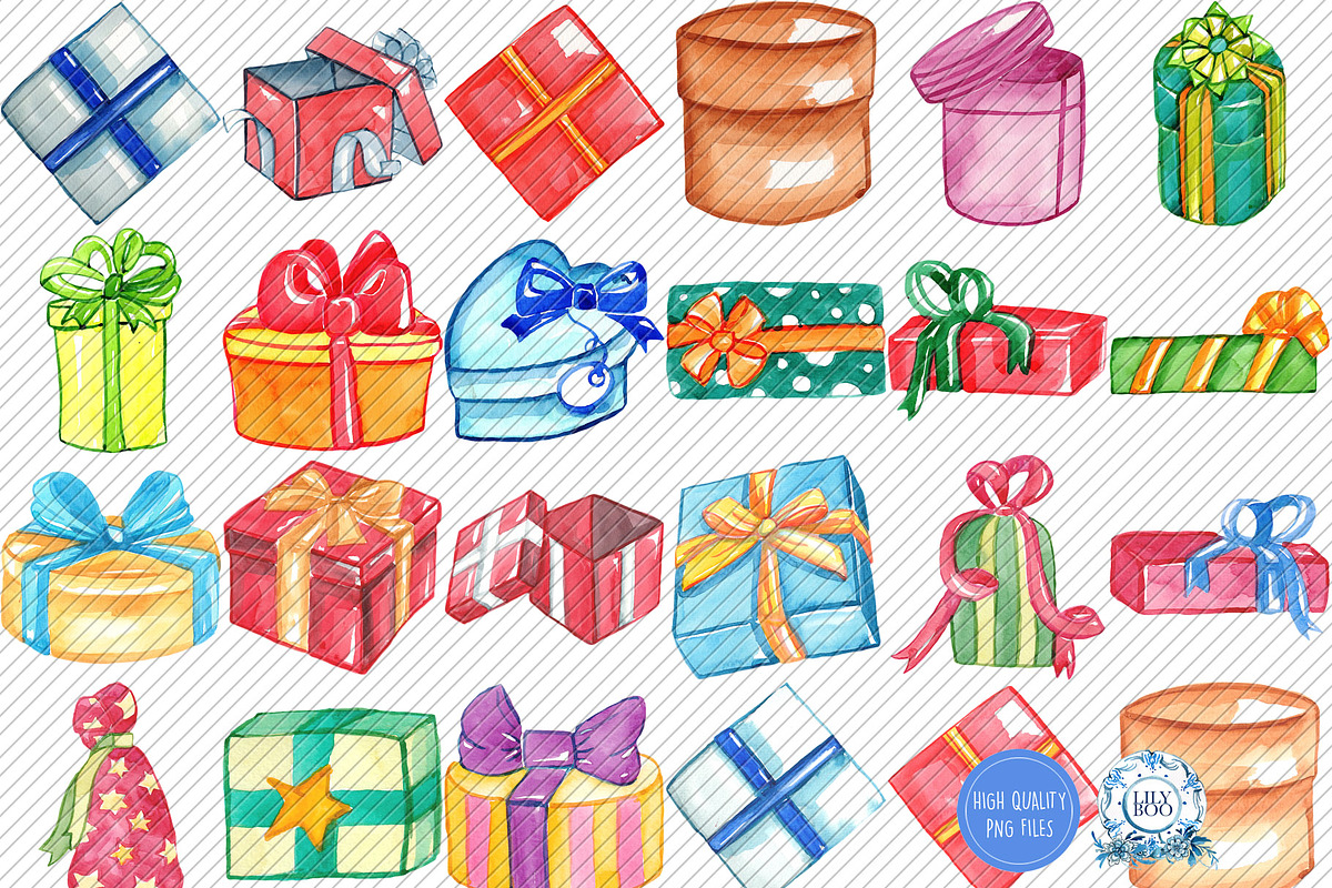 42 Gift Box Bundle PNG Clipart, an Illustration by LilyBoo Clipart (Photo 2 of 3)