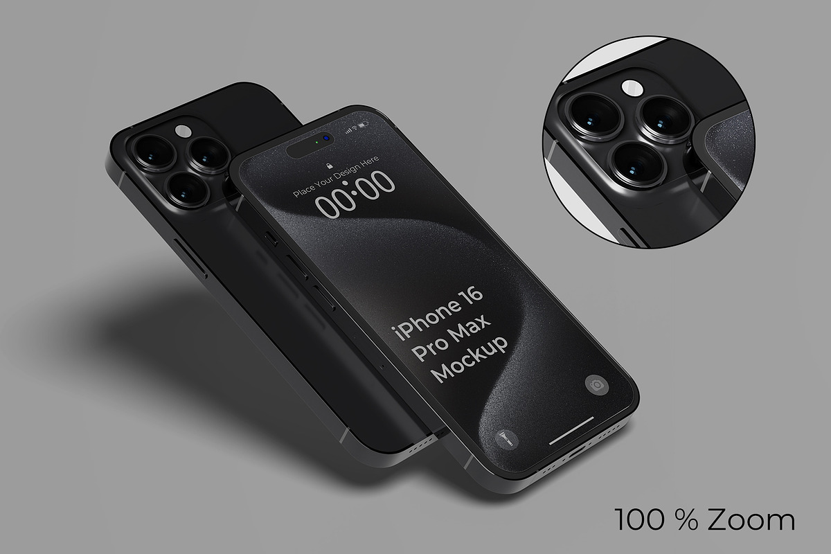 iPhone 16 Pro Max Mockups, an iPhone Mockup by Lxadesign (Photo 7 of 14)
