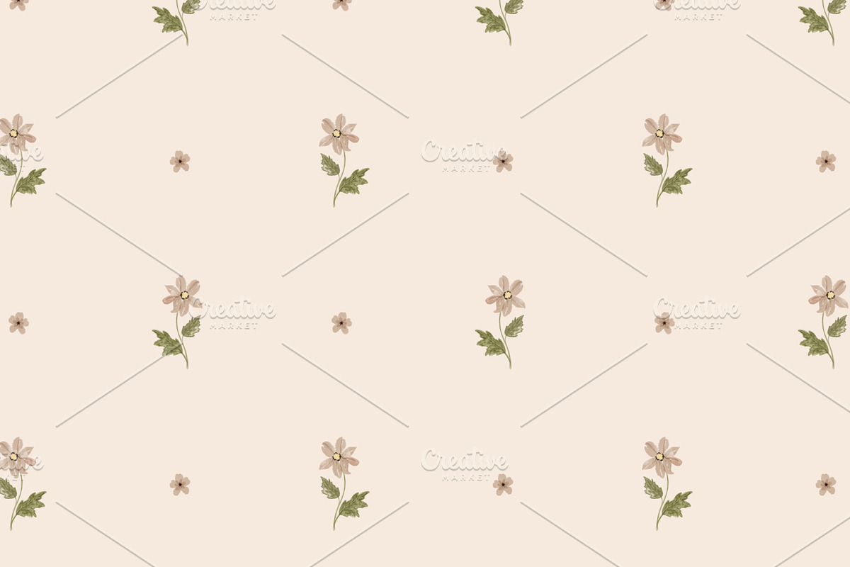 Vintage Half Drop Floral Pattern, a Pattern Graphic by Mieken Petra Designs (Photo 2 of 3)