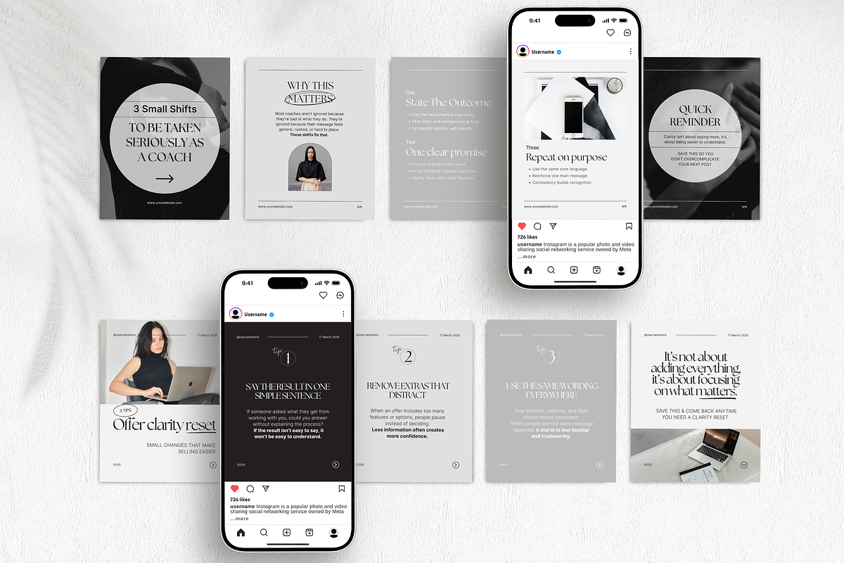 Coach Carousel Instagram Posts Canva, a Social Media Template by DigiPax (Photo 5 of 11)