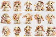 Whimsical Fall Autumn Bunny Clipart, a Seasonal Illustration by Rose Art (Thumbnail 2 of 6)